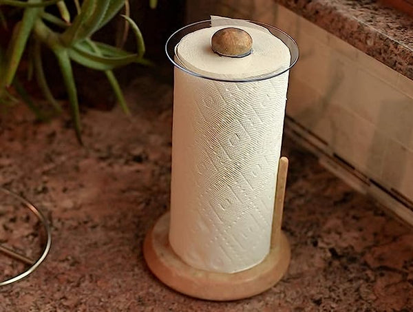 Paper Towel Topper- Keeps Top of Paper Towel Roll Clean & Dry - Paper Towel Holder Countertop Stand