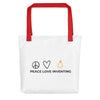 Peace Love Inventing Tote Bag
