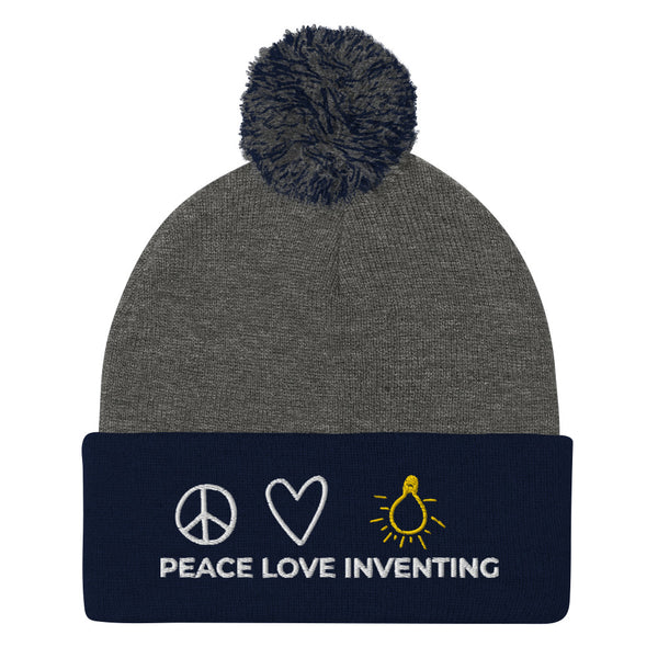 Peace Love Inventing Pom-Pom Beanie