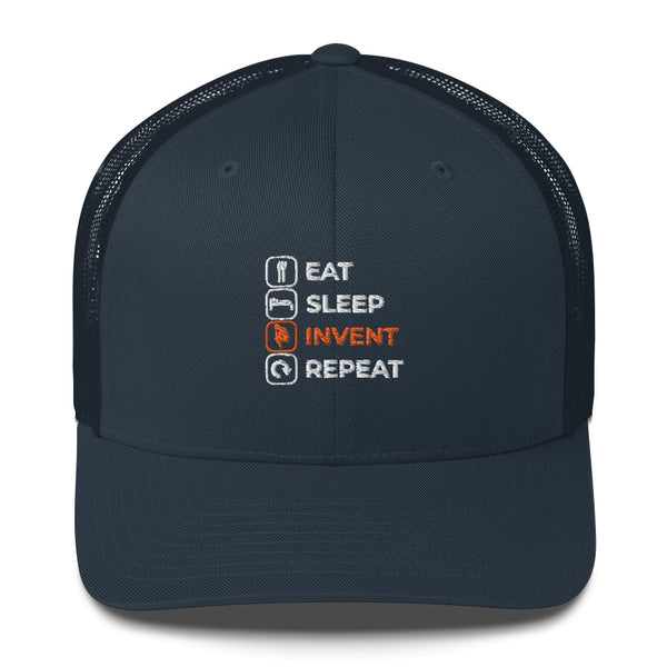 Eat Sleep Invent Repeat Trucker Cap